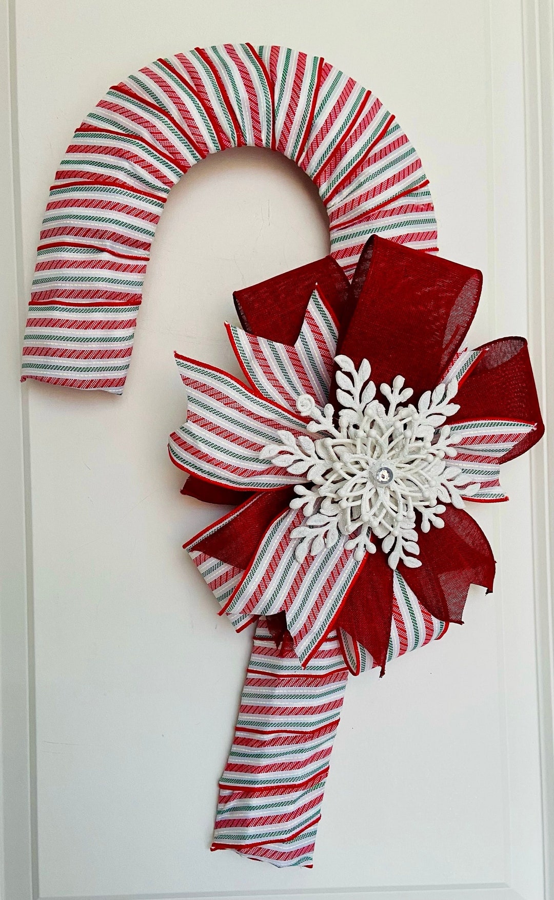 Candy Cane Front Door Wreath Candy Cane Hanger Holiday Etsy