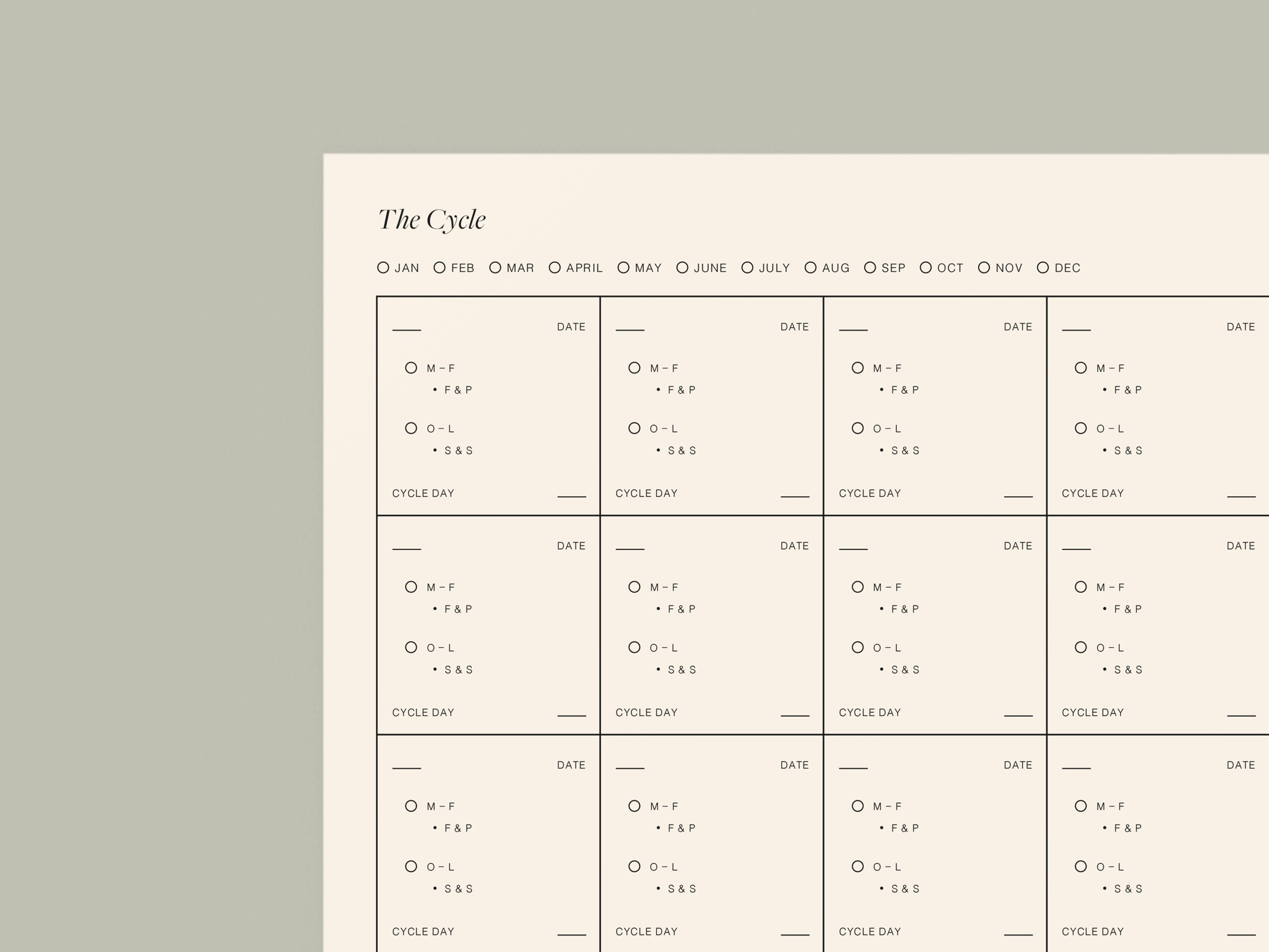 Printable Seed Cycling Calendar Menstrual Cycle Tracking Dateless Clean