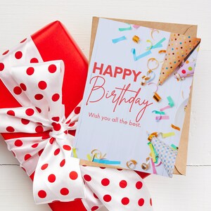 Biglietto d'auguri di compleanno colorato quadrato / Biglietti felici / Festeggia il compleanno / Negozio di auguri / Saluti festivi / Saluti premurosi