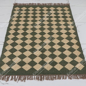 Handgeweven wollen jute tapijt, Navajo kelim tapijt, Azteeks tapijt, boho tapijt, woonkamertapijt, eetkamertapijt, vloerkleed slaapkamer, 6 x 9, 7 x 10, 8 x 10, 9 x 12 ft vloerkleed