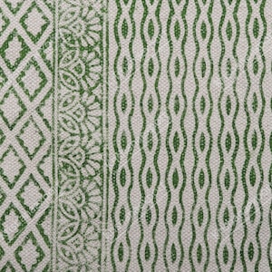 Handmade Block Print Cotton Rug: Boho Kilim Style