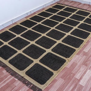 Handmade Wool Kilim Rug, Navajo Kilim Runner Rug, Aztec Rug, Accent Rug, Outdoor/Indoor Rug, Bedroom Rug, wool jute Kilim Rug
