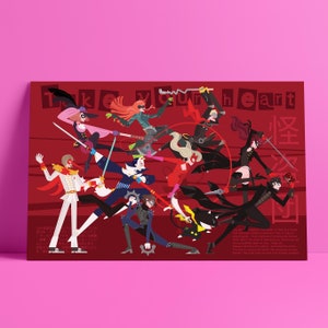 Persona 5 Phantom Thieves Art Print Poster, Colorful Persona 5 Phantom Thieves Anime & Manga Fan Art, Art Print 11x17