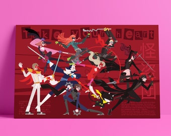 Persona 5 Phantom Thieves Art Print Poster, Colorful Persona 5 Phantom Thieves Anime & Manga Fan Art, Art Print 11x17