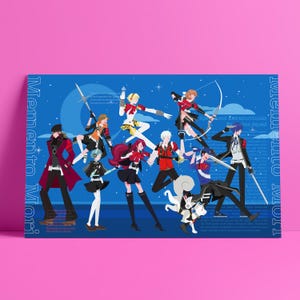 Persona 3 Reload SEES Art Print Poster, Colorful Persona 3 Anime & Manga Fan Art, Art Print 11x17
