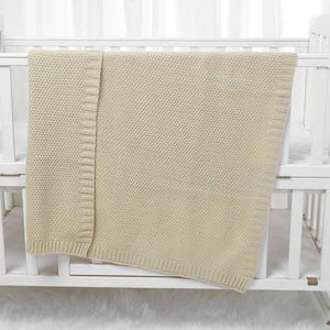 BABY BLANKET || hand embroidered knit blanket || personalized keepsake