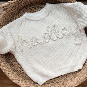 custom children’s sweaters || hand embroidered || infant || toddler || child ||personalized keepsake