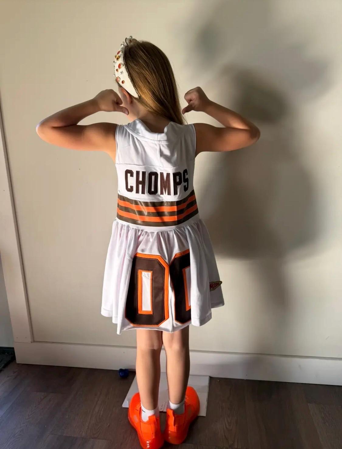 cheer jersey dress | Mail-in Custom | Girls | Toddler | Upcycled | NFL | High School | MLB Ruching