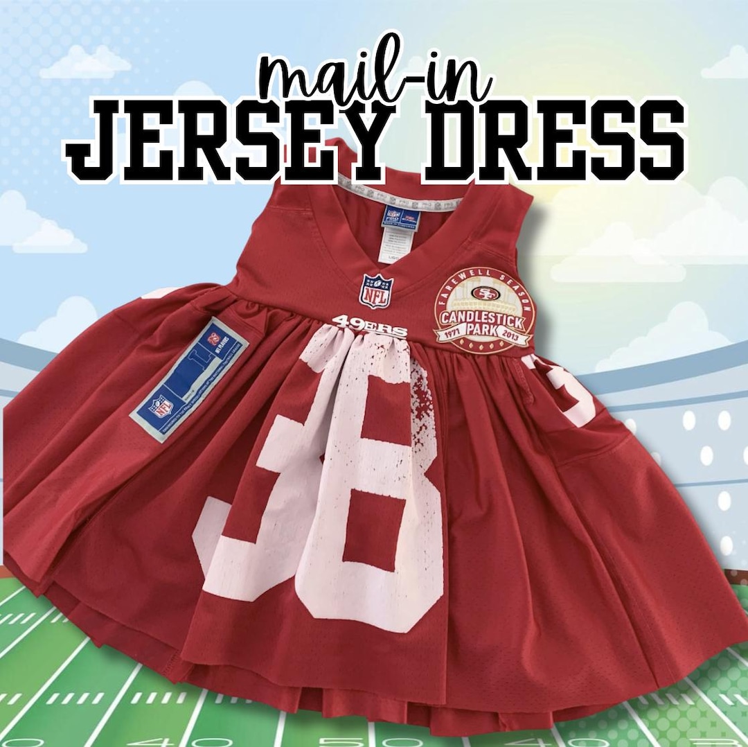 fun from fun prize jersey dress | Mail-in Custom | Girls | Toddler | Upcycled | NFL | High School | MLB YGroup_iseabal-v-neck-mini-dress