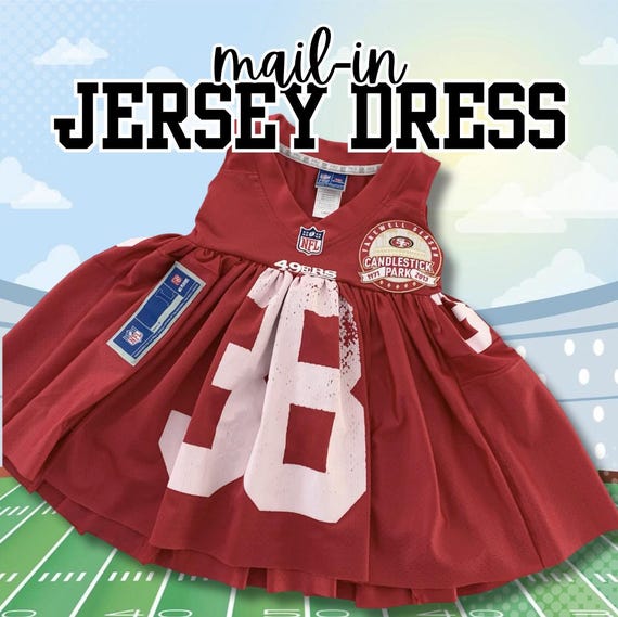 custom jersey dress football | Mail-in | Girls | Toddler | Upcycled | NFL | High School | MLB american football jersey custom
