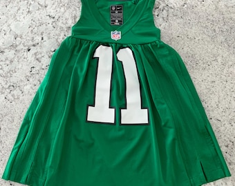 jersey dress | Philadelphia Eagles | girls | toddler | upcycled | repurposed | NFL