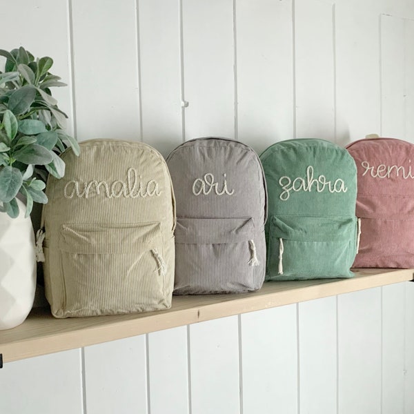 custom name backpack || hand embroidery