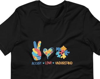 Accept Love Understand Unisex T-shirt, Autism Awareness, Autism Shirt