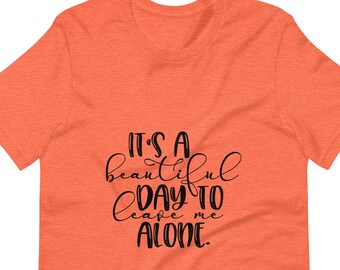 It's A Beautiful Day To Leave Me Alone Unisex T-shirt, Funny T-shirt, Humorous T-shirt, Sarcastic T-shirt