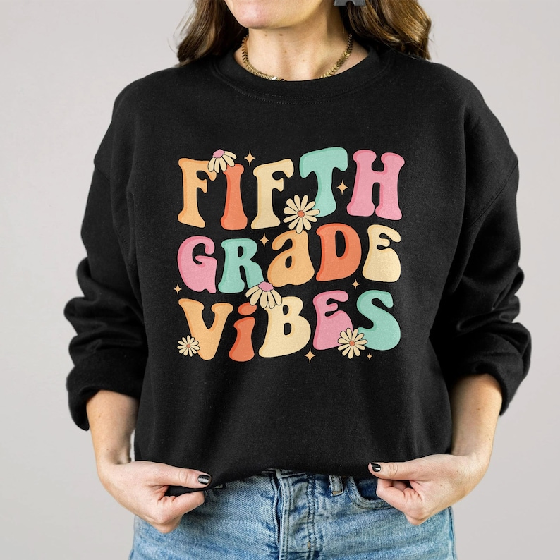 Fifth Grade Vibes Teacher Shirt, Elementary Teacher Shirt, 5th Grade Teacher Tee, Fifth Grade Teacher Shirts, 5th Grade School Shirt