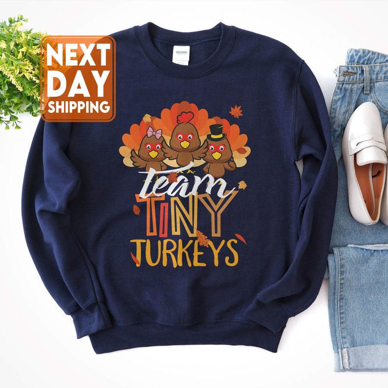 Team Tiny Turkeys Nurse Turkey Thanksgiving Fall NICU Nurse Sweatshirt, Nursing School Shirt