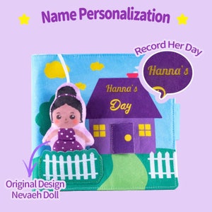 Black Toddler Safe Cotton Stuffed Personalized Snuggle Purple baby Book Doll Baby Gifts For Newborn Girls