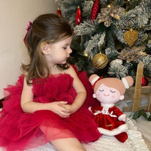 15&#39;&#39; Personalized Christmas Doll, Custom Rag Doll, Personalized Dolls, Baby Shower Gift, First Baby Doll, Christmas Gift for Baby Girls
