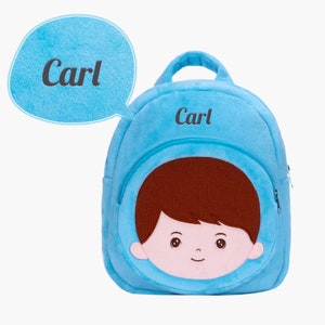 Personalized Boy Doll Backpack, Customized Baby Gift Set, Back To School Birthday, Christmas Gifts, Backpack Size: 11.02*8.66*3.93 inch