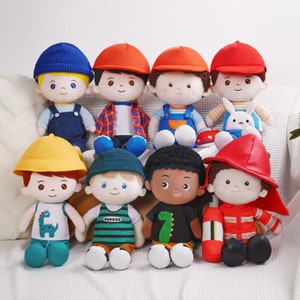 Personalize Plush Boy Doll, Bunny Toy, Rag Doll Boy,  First Baby Doll, Black Doll, Plush Doll For Baby Boy, Father's Day Gift For Toddler