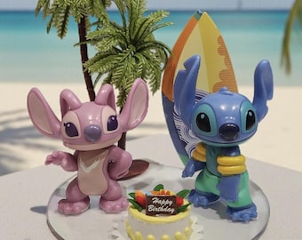 Stitch & Angel Cake Topper: Birthday Party Decoration
