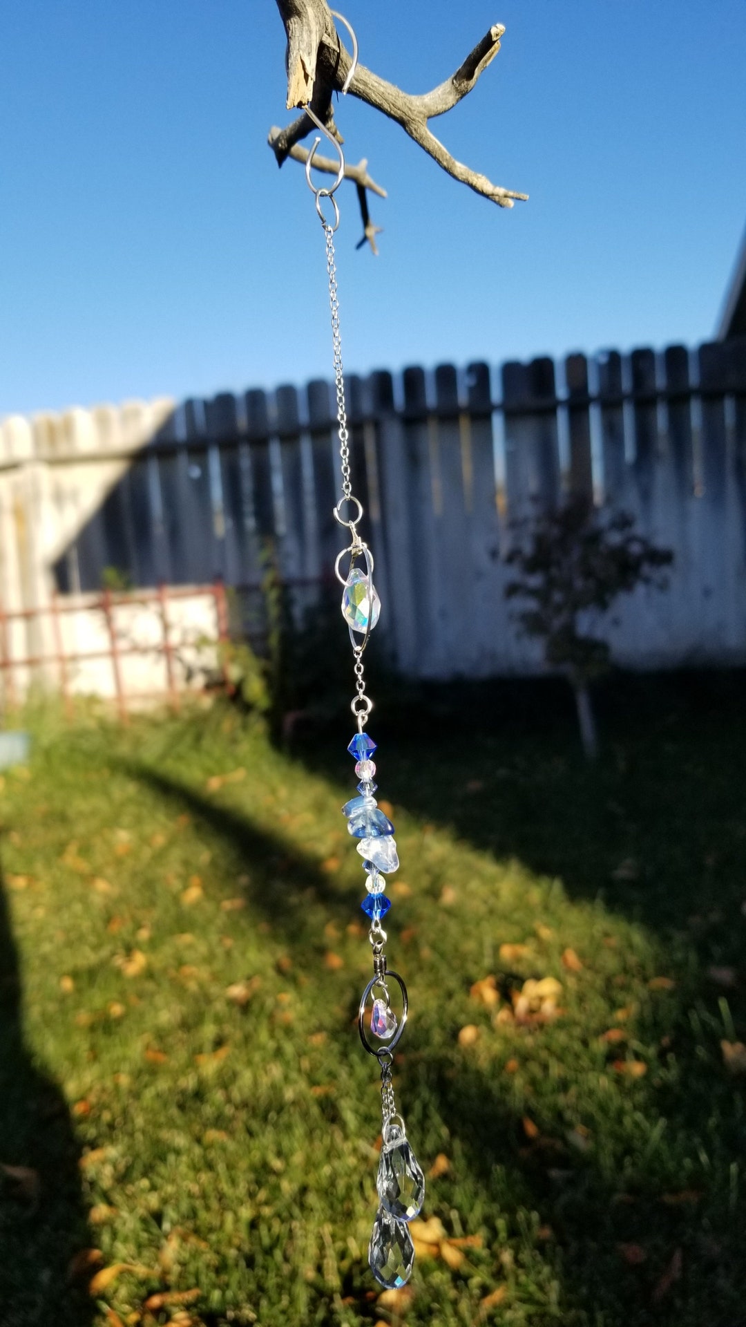 Crystal Gem Suncatcher Blue Etsy