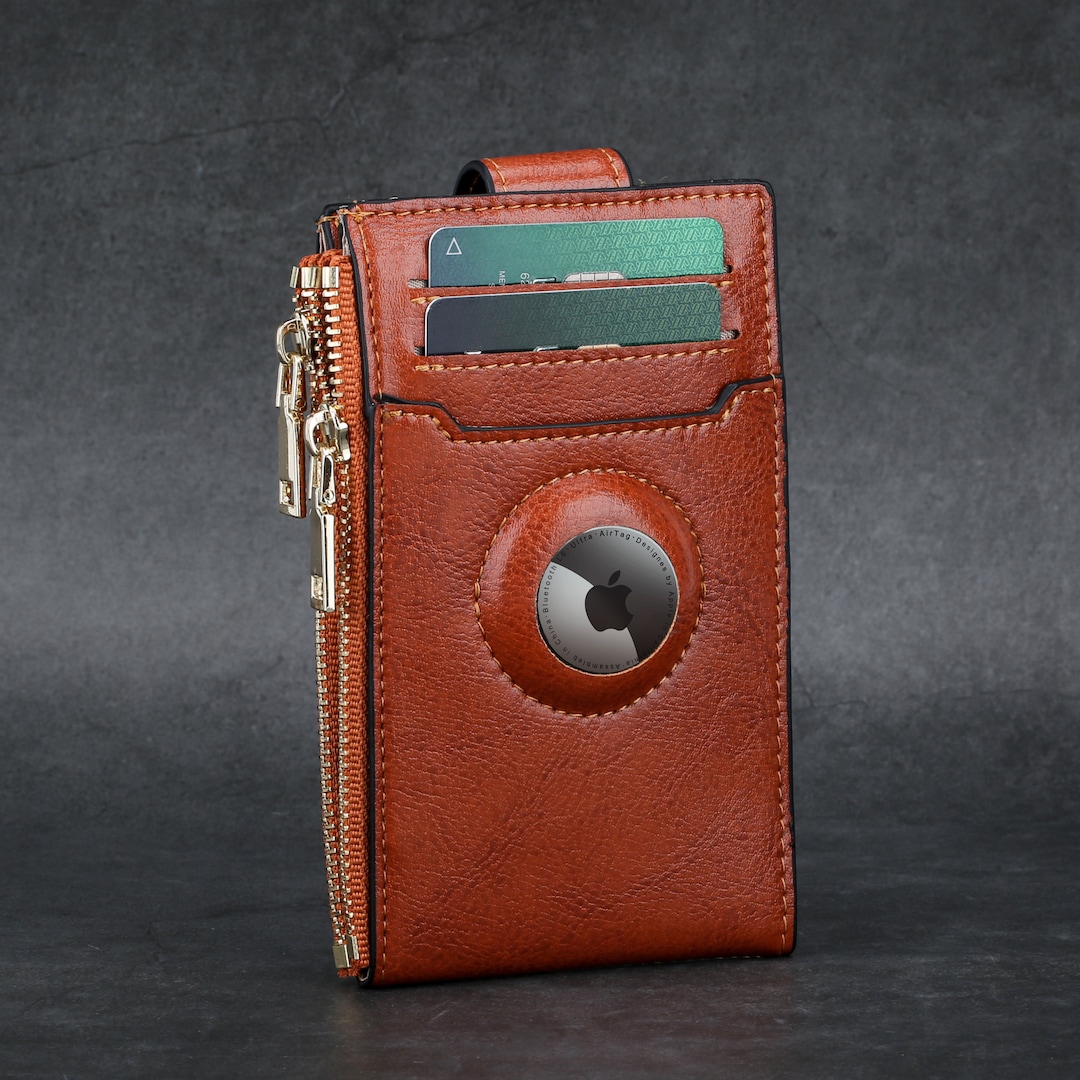 AirTag Leather Wallet Women's RFID Blocking Leather Wallet Ladies Purse