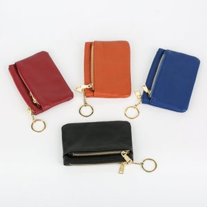  Rauder Luxury Zip Key Chain Pouch, Mini Coin Purse Wallet Card  Holder with Clasp