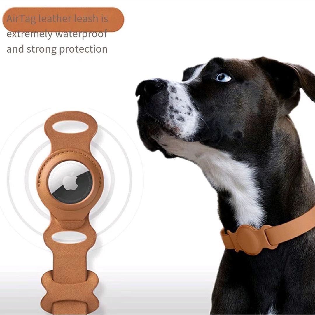 AirTag Dog Collar Holder AirTag Collar 15.730.3 Inch Leather Etsy