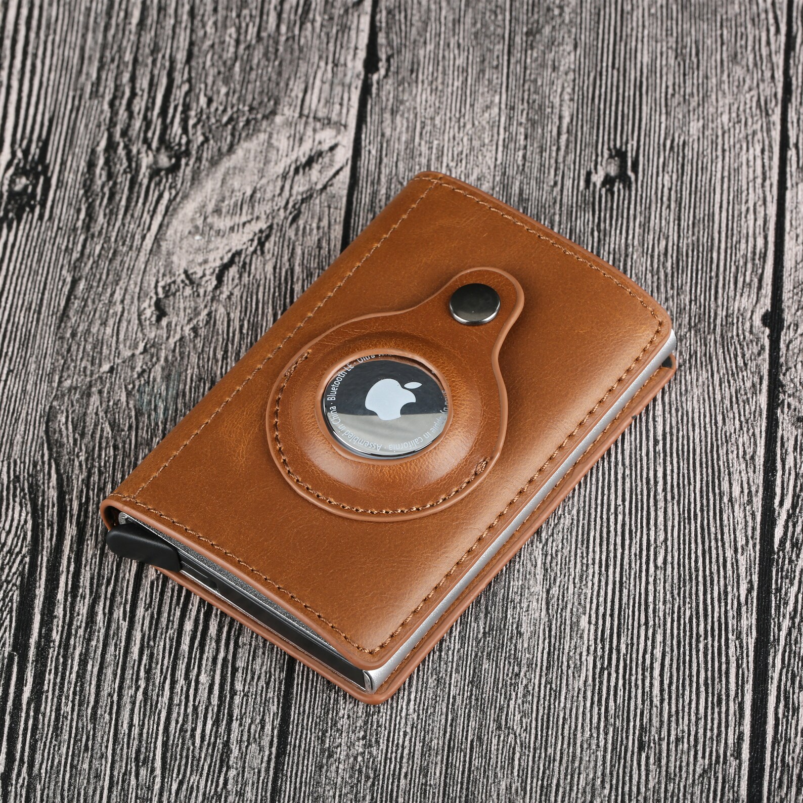 AirTag Wallet Card Trifold Wallet Men Personalized Wallet ID Holder Leather AirTag Holder