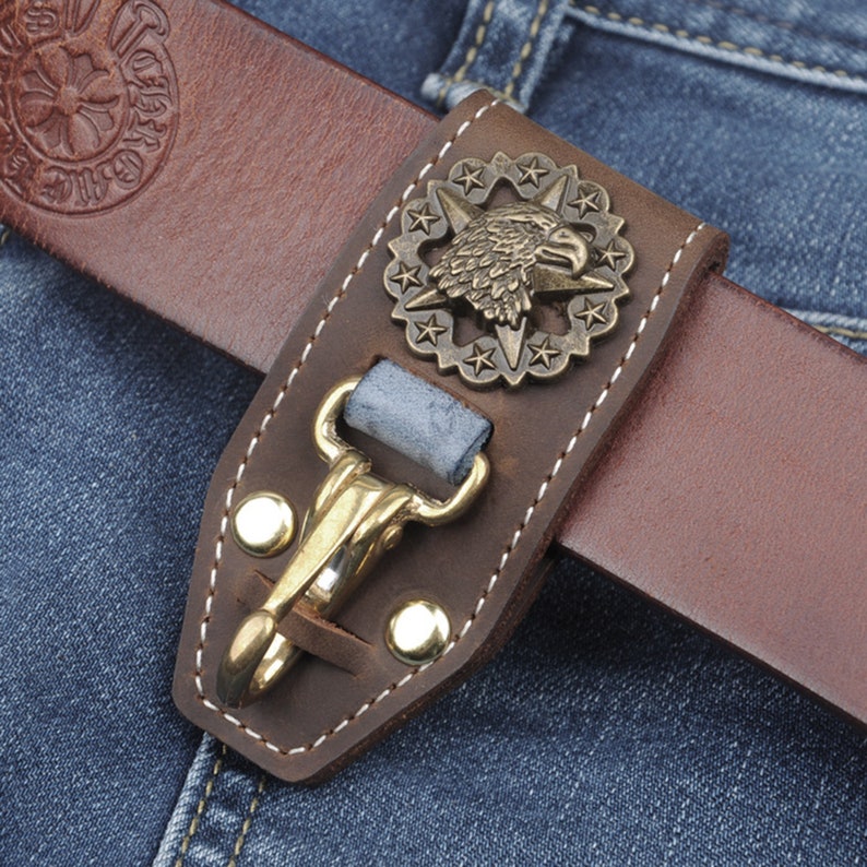 Handmade Leather Belt Key Holder Super Cool D Hook Eagle - Etsy