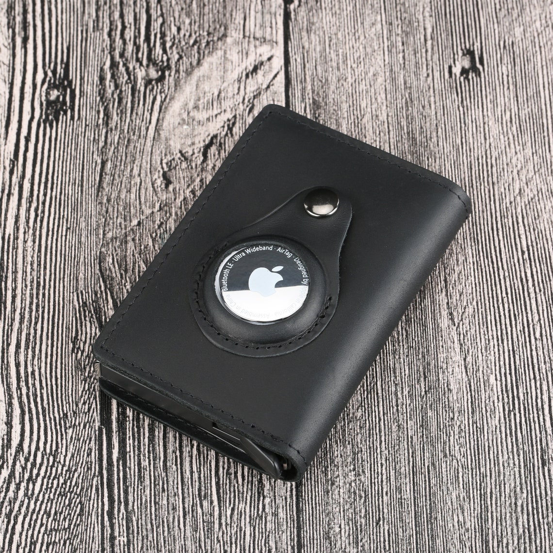 Mens Leather Wallet AirTag Credit Card Wallet Multifunctional Wallet