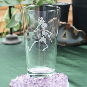 Dancing Skeleton Pint Glass