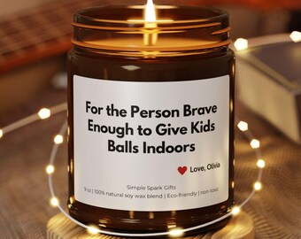 Personalized PE Teacher Gift Candle Funny Gym Teacher Appreciation Present From Parents School Coach Retirement Custom Thank You Gift