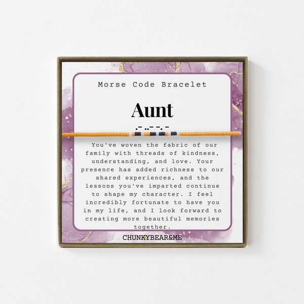 Aunt Morse Code Bracelet Aunt Day Gift Bracelet Morse Code Dainty bracelet Morse Code Women Hidden Message Bracelet Aunt Birthday Gift