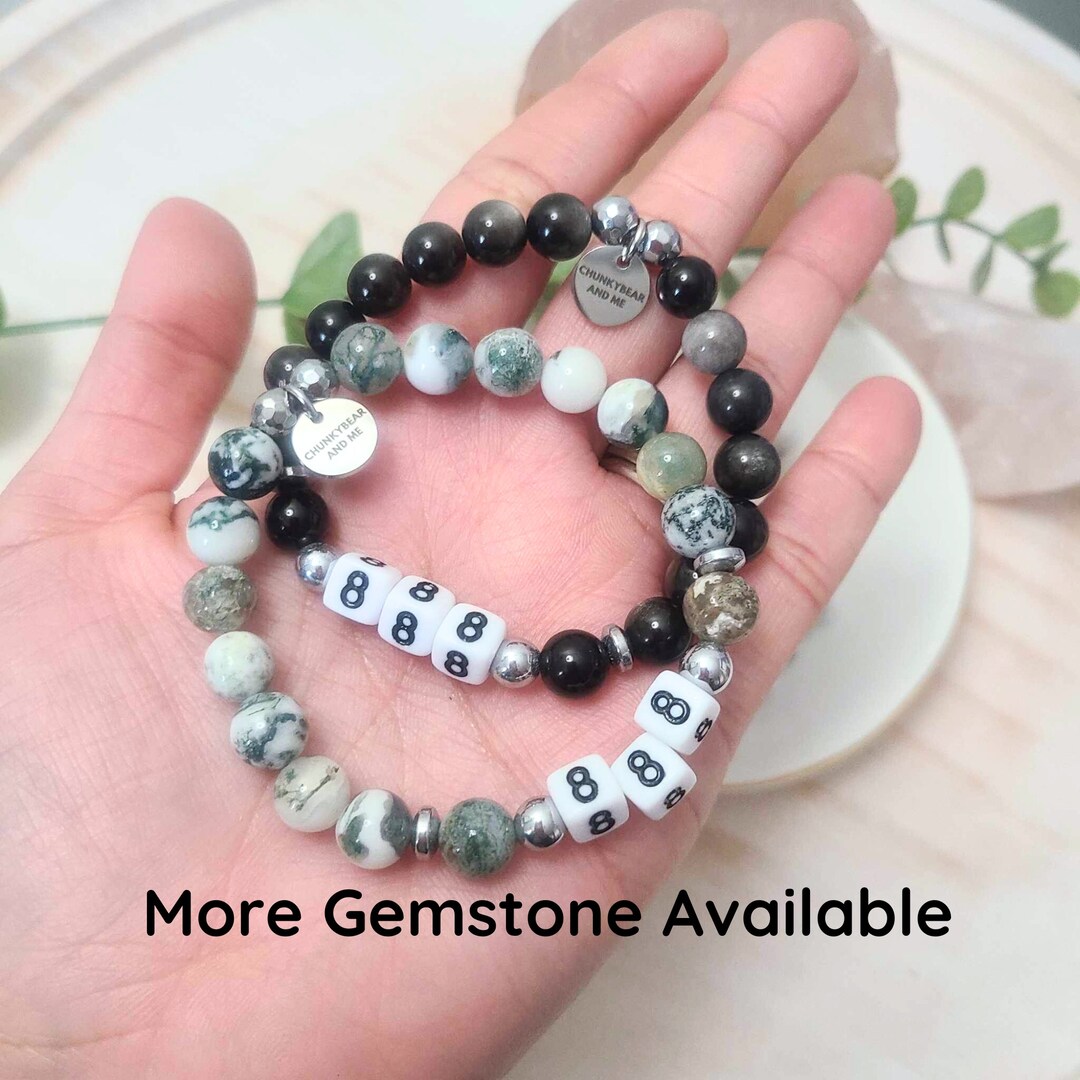 Black Onyx & Tiger Eye Angel Number Bracelet For Women - Adjustable Crystal Bracelet For Healing & Protection, Gift Box Included