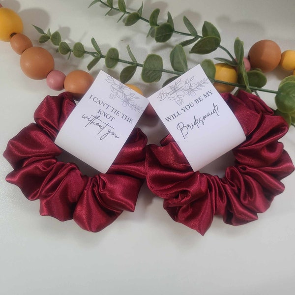 Burgundy Bridesmaid Scrunchies Proposal Bridesmaid Scrunchie Pack To have and To hold Scrunchie Hair Ties For Asking Bridesmaid Gifts