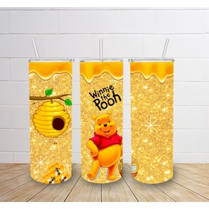 Winnie the Pooh tumbler wrap for 20oz sublimation tumbler png file digital file