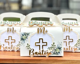 Recuerdo de Mi Bautizo / Baptism favors, party favors, goodie box, cajitas para dulces de Bautizo, baptism gable box,  baptism gifts