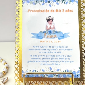 12 Recuerdos de Presentación de 3 años/ Presentation of 3 years/ favor cards/ recuerdo de niña/ girl favors/ dozen guest favor cards/ memory