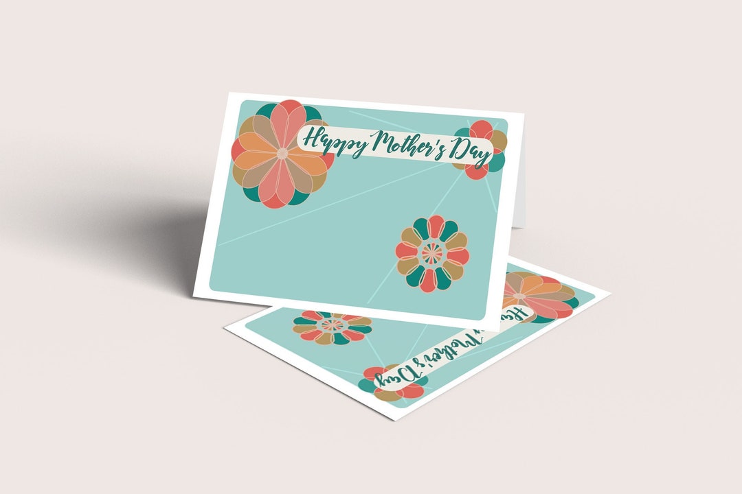 Happy Mother's Day Card Printable, Floral 5x7 Greeting Card, Digital ...