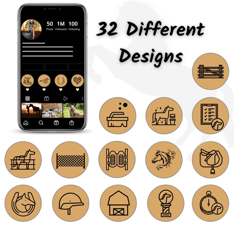Horse Instagram Story Highlights Horse Icons Highlight Etsy