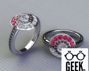 Poke Engagement Ring, Gems -Ladies