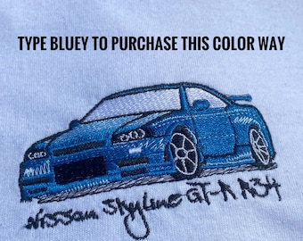 Skyline | Embordered top | JDM Car| Gift idea| Embroidery hoodie| Japanese sports car sweater| Fast F