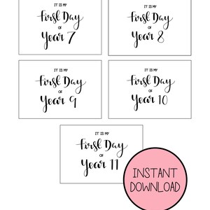 First Day of High School Printable Sign First Day of Year 7 - Etsy