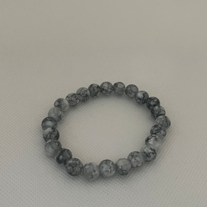 Grey With White Marble Handmade Bracelet