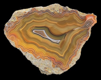 Nódulo de ágata cóndor multicolor de Argentina, raro, con bandas finas.