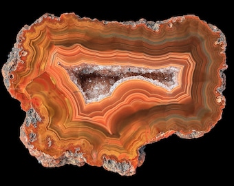 Orange Condor Agate Nodule from Argentina – Polished Crystal Geode Slice