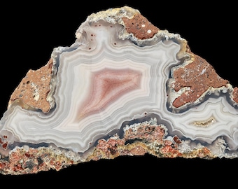Laguna Agate Slice: Polished Red Yellow Druzy Mexican Stone Slab