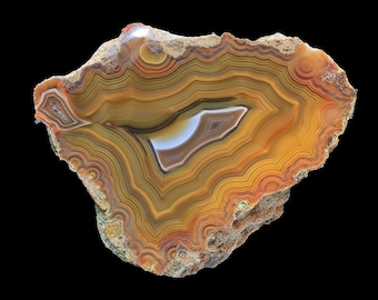 Nódulo de ágata cóndor multicolor de Argentina, raro, con bandas finas.